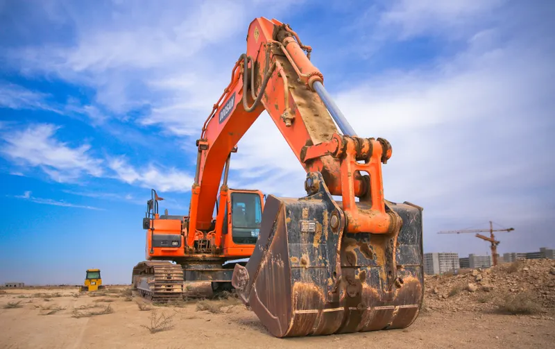 Excavator on a construction site